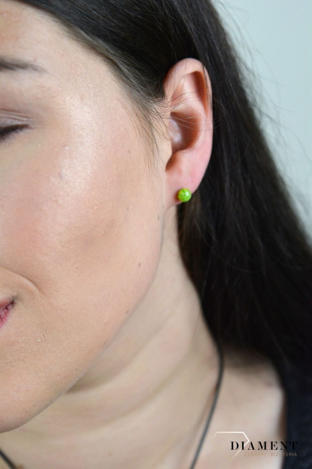 Srebrne kolczyki szkło weneckie 'Zielony kwiat' Murano 32.jpg